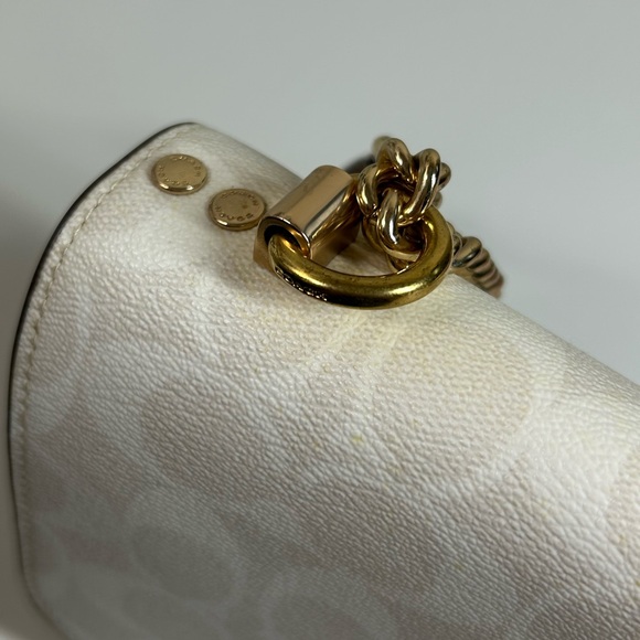 Coach Signature White and Tan Crossbody Bag - Picture 7 of 13